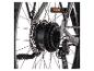 Hinterrad eines E-Bikes mit Scheibenbremse, Kassette, Schaltwerk und Pedal