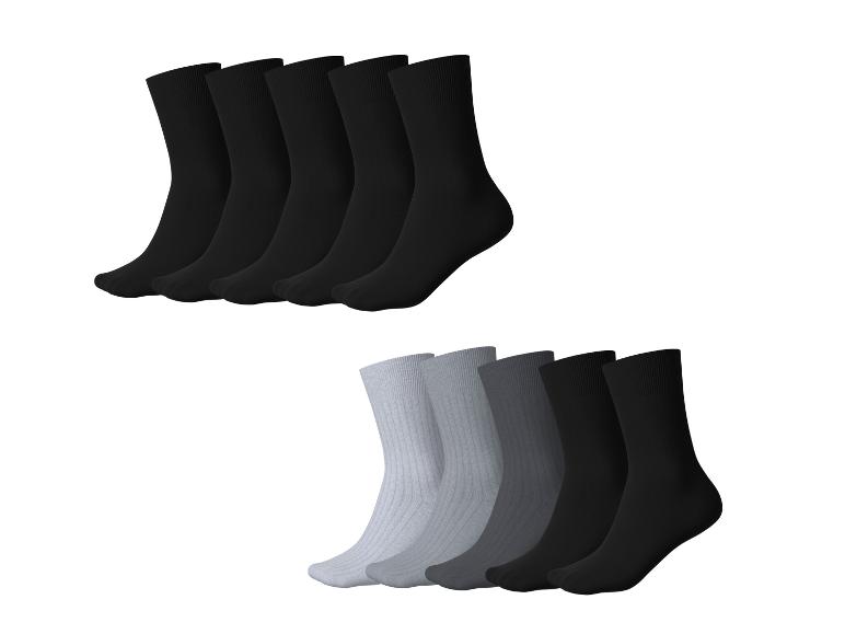 ESMARA MEN 5er-Pack gerippte Socken in Schwarz und Grautönen.