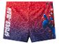 Jungen-Badeshorts mit Spinnennetz-Muster und Superhelden-Figur, Schriftzug „SPIDER-MAN“.