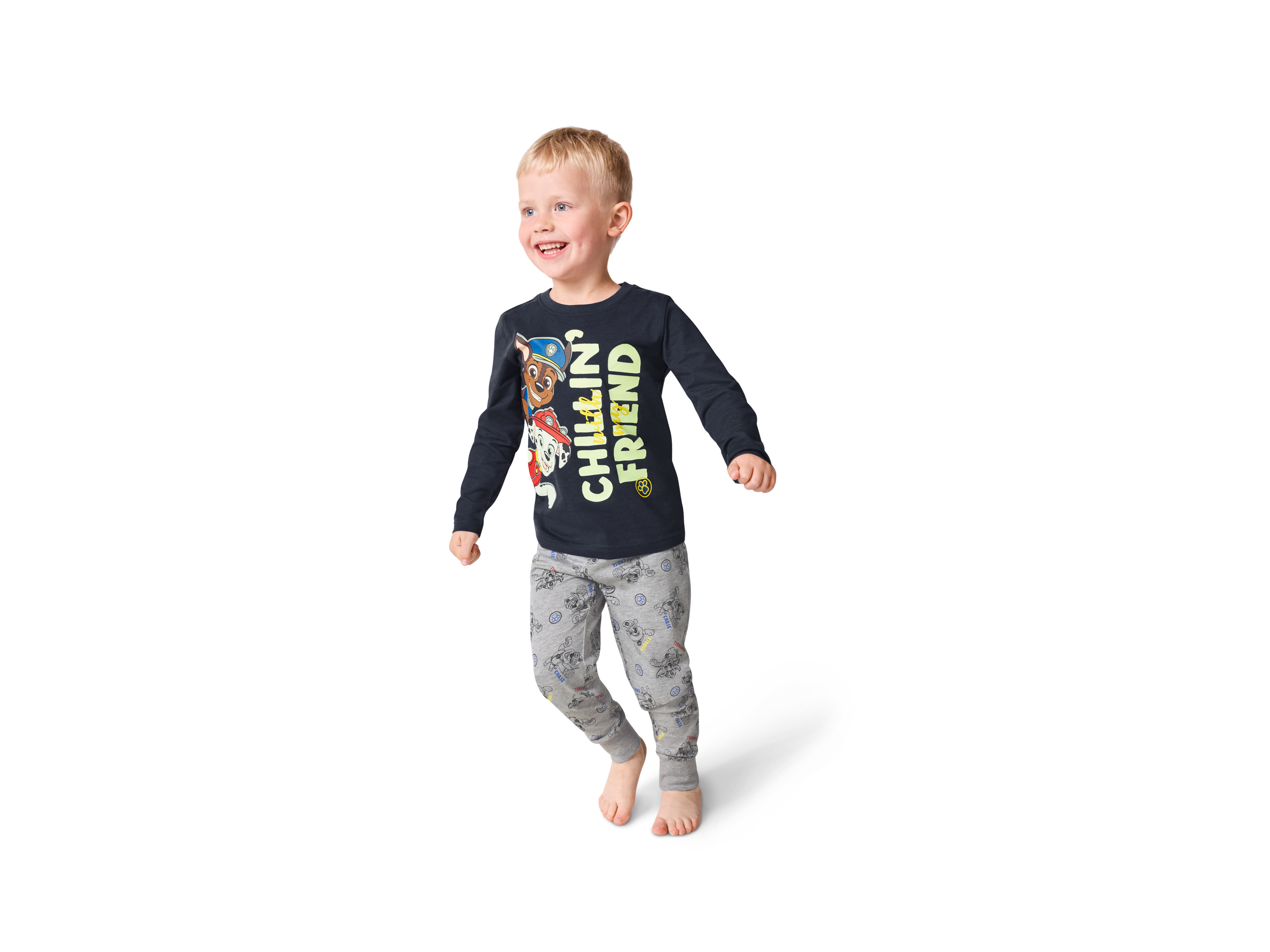 Thumbnail - Kleinkinder Jungen Pyjama (navy/grau, 122/128)