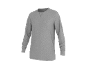 Graues Herren-Langarmshirt mit Rundhalsausschnitt.