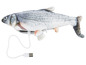 Ein USB-ladbares, plüschiges Fischspielzeug für Katzen.