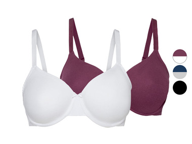 esmara® - Damen Bügel BH, 2 Stück, mit gemouldeten Cups 