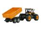 JCB Traktor mit orangem Anhänger, Spielzeugmodelle.