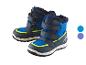 Blaue Kinder-Winterstiefel mit gelben Details und Klettverschluss