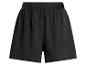 Schwarze plissierte Shorts mit elastischem Bund.