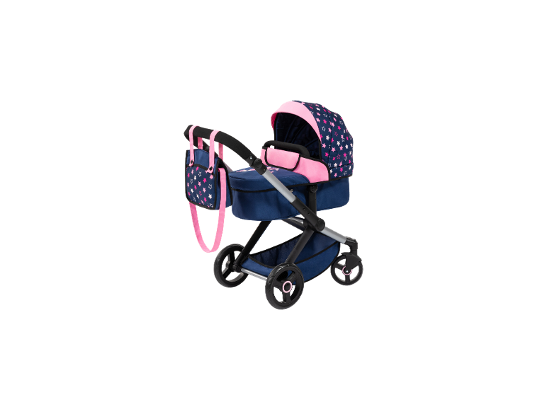 BAYER DESIGN Kombi-Puppenwagen Xeo Deluxe Set in Dunkelblau und Pink mit Sternenmuster