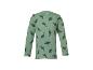 Grünes Langarmshirt für Kinder mit Dinosaurier-Muster.