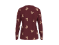 Bordeauxrotes Langarmshirt mit Teddybärmuster.