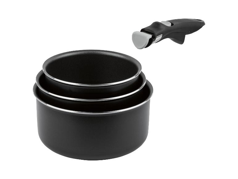 CRIVIT Aluminium-Kochgeschirr-Set 4-teilig, mit abnehmbarem Griff | Lidl