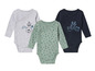 Drei Baby-Bodys mit Bär, Punkten und Tieren