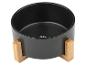 Schwarzer Haustiernapf mit Bambusständer