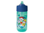 Eine blaue und grüne Wasserflasche mit Paw Patrol-Motiv.
