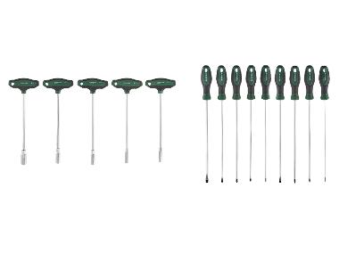 PARKSIDE® Steckschlüssel-Set mit T-Griff, 5-tlg. / Schraubendreher-Satz lang, 9-tlg.