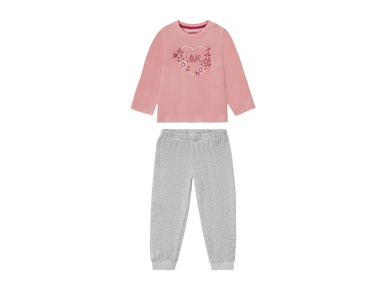 Gehe zu Vollbildansicht: lupilu Kleinkinder Mädchen Pyjama, aus kuschelig weicher Nicki-Qualität - Bild 12