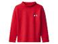 Rotes Langarmshirt mit Stehkragen und Skibrillen-Berg-Logo.