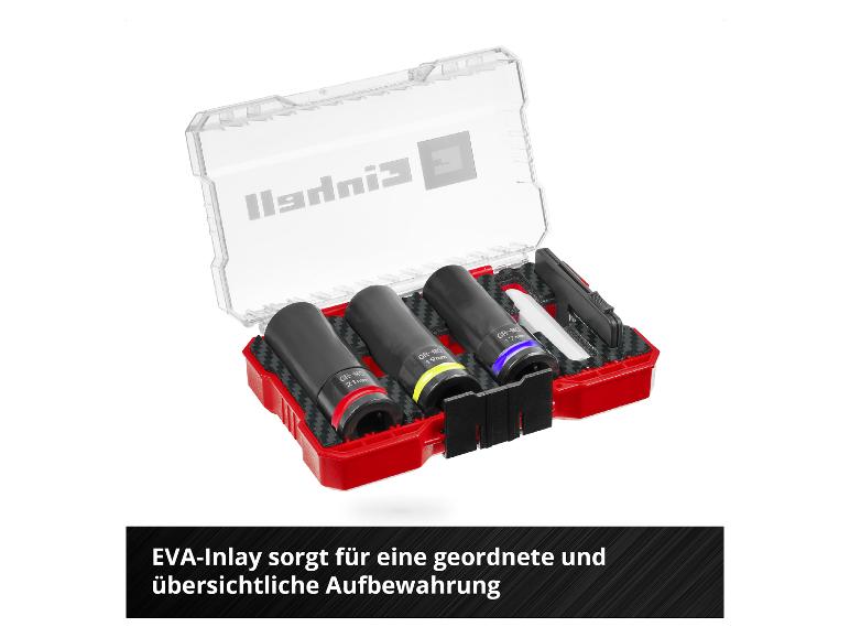 Steckschlüsselsatz mit EVA-Einlage für geordnete Aufbewahrung.