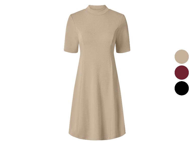Damenkleid in Beige, Burgund und Schwarz