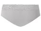 Grauer Damenslip mit Spitzendetails am Bund.