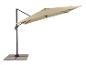 Beiger Ampelschirm mit Betonplattenfuß