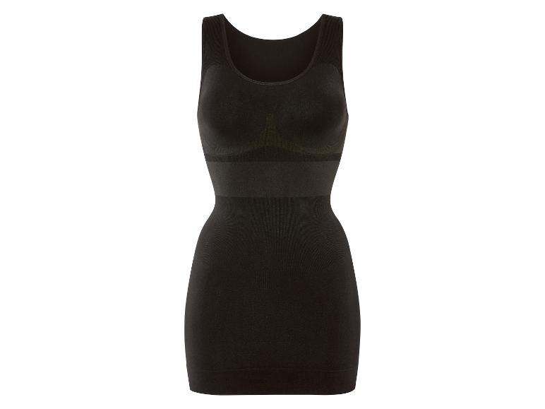 Ein schwarzes, nahtloses Korrektur-Unterwäsche mit integriertem BH.