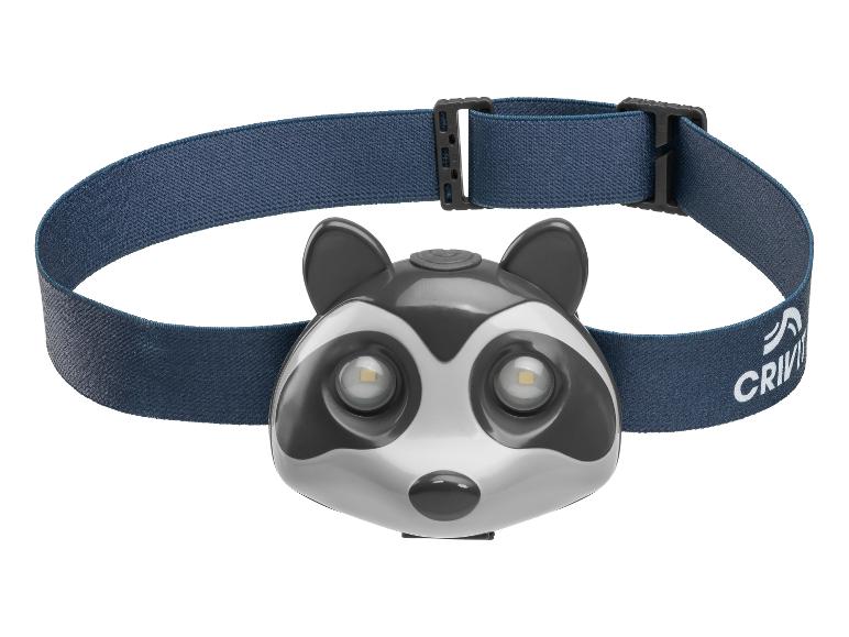 Crivit Stirnlampe, Waschbär-Design.