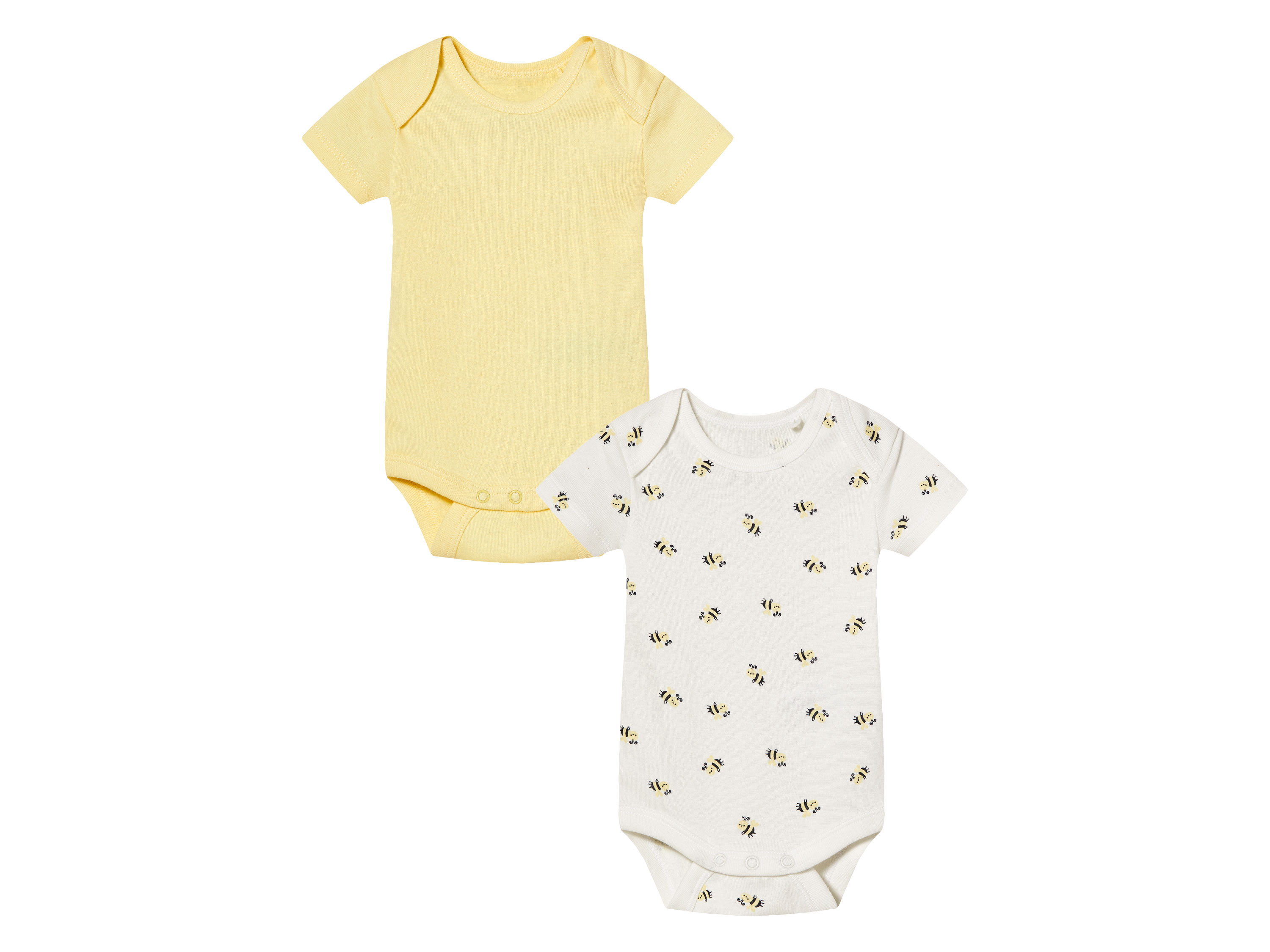 lupilu® Baby Bodies, 2 Stück (Gelb/Weiß, 50/56) | 04335633062009