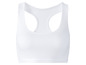 Weißer, gerippter Sport-BH mit Racerback.