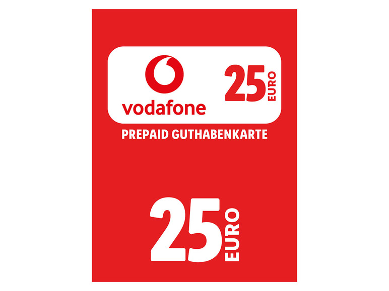 über Vodafone-Aufladenummer 25 EUR
