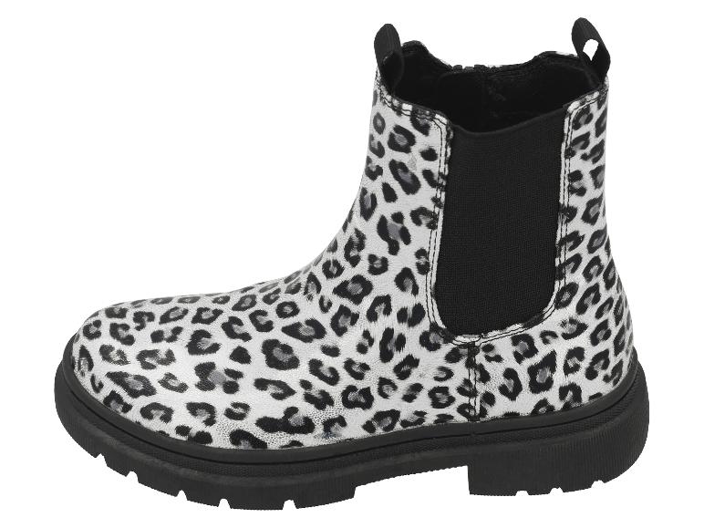 Chelsea-Stiefel mit Leopardenmuster, schwarzen elastischen Seitenteilen und Sohle