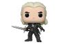 Eine Funko Pop Figur von Geralt von Riva mit einem Schwert.