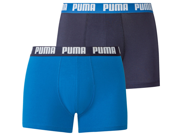 Zwei blaue und dunkelblaue Boxershorts von Puma.