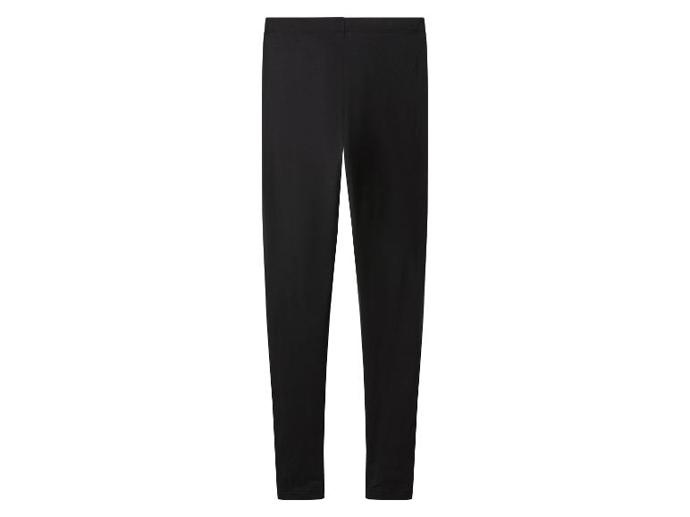 Schwarze Leggings aus Stretchmaterial.