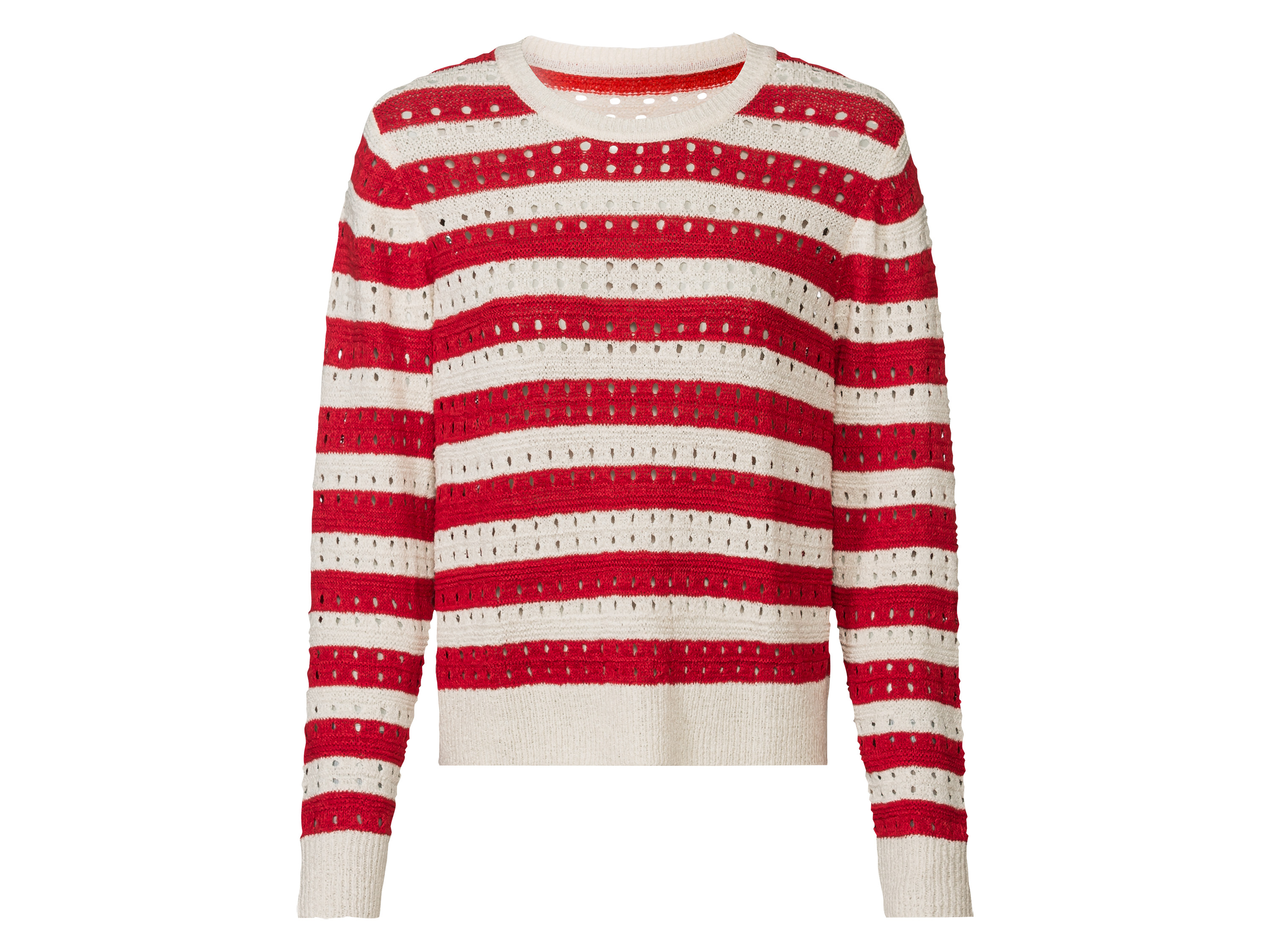 esmara® Damen Pullover (rot gestreift, XL(48/50)) | 04334036018408