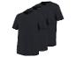 Drei schwarze Herren-T-Shirts, Größe M 48/50, diagonal gestapelt