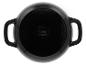 Schwarzer SilverCrest Topf mit zwei Griffen, Draufsicht.