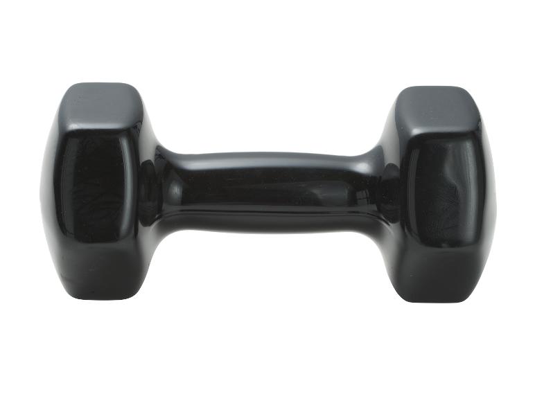 Schwarze Hantel mit glänzender Oberfläche