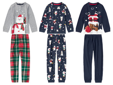 lupilu® Kleinkinder Jungen Pyjama mit weihnachtlichen Motiven