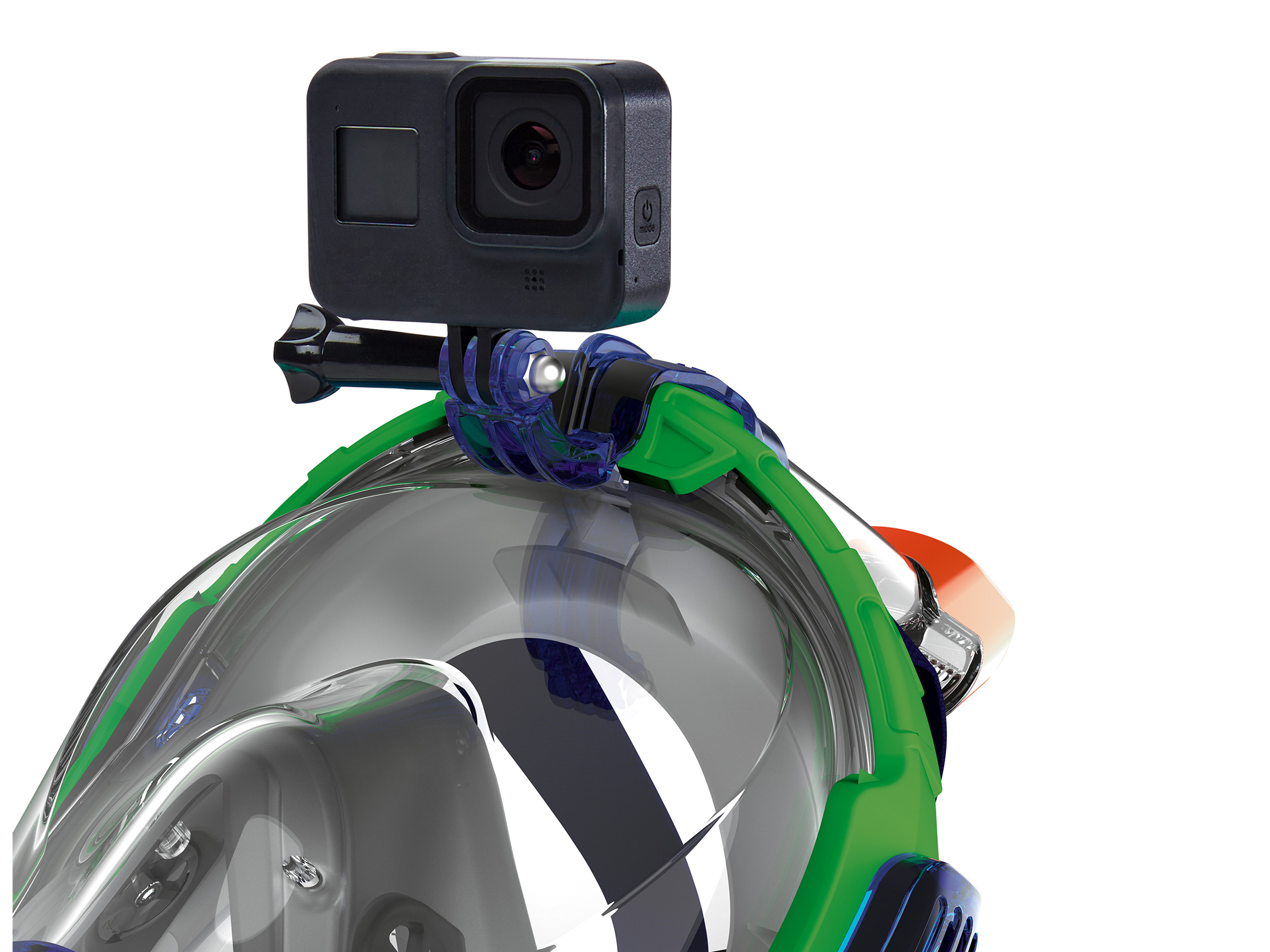 Thumbnail - CRIVIT Schnorchelmaske multifunktional (grün/blau, S/M)""