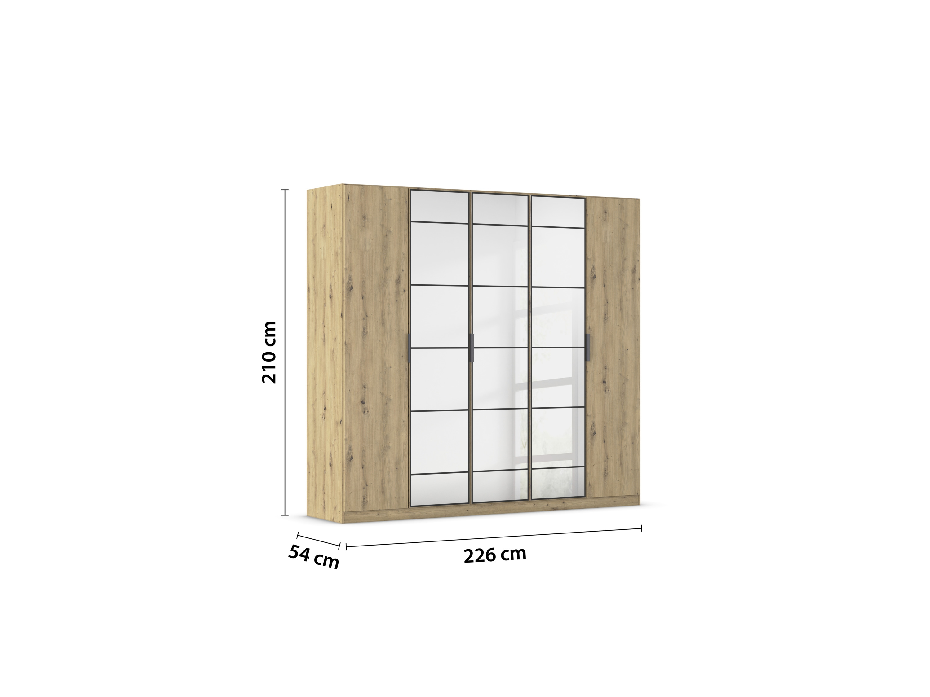 RAUCH ORANGE Acero Drehtürenschrank (Eiche Artisan, Breite 226 cm / Höhe 210 cm) – Bild 3 von 4