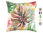 Kissen mit tropischem Muster, inklusive Blättern und Blumen