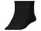 Sieben Paar schwarze Socken.