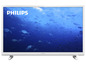 Ein weißer Philips Fernseher mit einer Unterwasser-Szene von Fischen