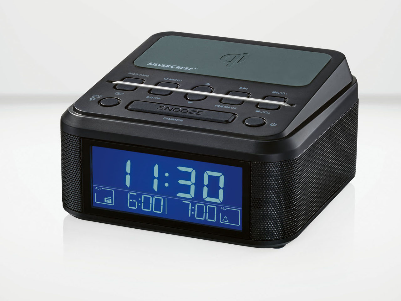 Thumbnail - SILVERCREST® Uhrenradio mit Qi Ladung 2x4W USB (Schwarz)