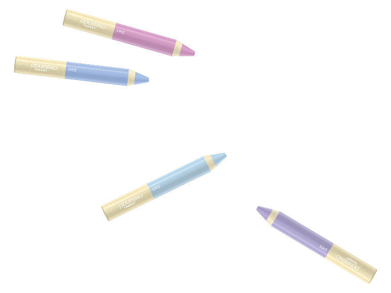 Crelando 3-in-1 Stifte, Pastelltöne.