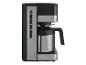 Kaffeemaschine mit Edelstahl-Thermoskanne in Schwarz-Silber, mit 10-Tassen-Skala.