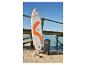 Crivit SUP-Board in Orange und Weiß, Tragetasche und Zubehör am Strand.