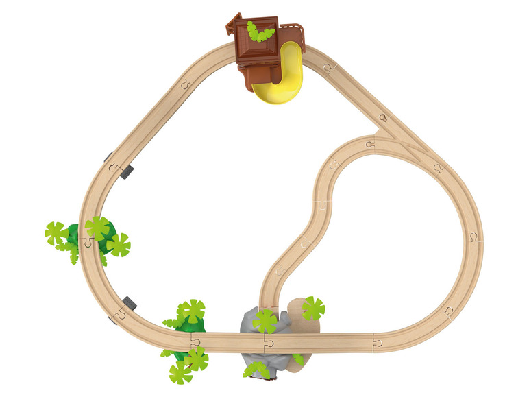 Gehe zu Vollbildansicht: Playtive Eisenbahnset Dschungel / Passagierzug, aus Buchenholz - Bild 4