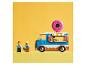 Lego Donut-Wagen mit zwei Minifiguren auf gelbem Hintergrund.