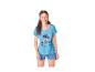 Damen-Pyjama mit blauem T-Shirt und Shorts mit Stitch-Aufdruck